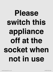 Please switch this appliance off at the socket when not in use
